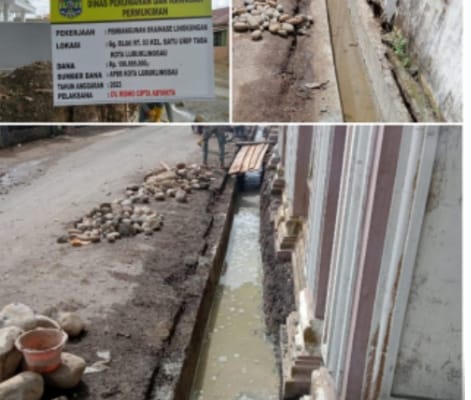 Pembangunan Drainase Dikelurahan Tabah Jemeke Kecamatan Timur 1 Kota Lubuklinggau Diduga Tidak Sesuai Spesifikasi Dan Juknisnya